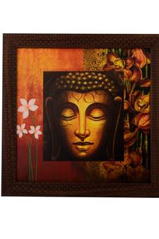 Meditating Buddha Head Satin Matt Texture UV Art Painting