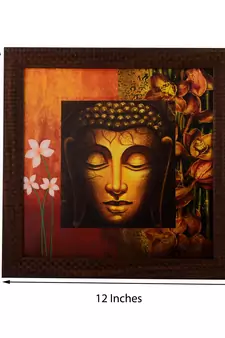 Meditating Buddha Head Satin Matt Texture UV Art Painting