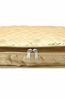 atorakushon   Satin Golden Multipurpose Make Up Pouch Jewellery Cosmetic Organizer Necklace Pouches Traveling Kit