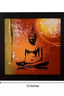 Meditating Buddha Satin Matt Texture UV Art Painting