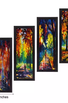 Set Of 4 Loving Couple Moments Satin Matt Texture UV Art Painting