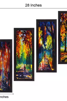 Set Of 4 Loving Couple Moments Satin Matt Texture UV Art Painting