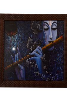 Radha Krishna Love Moments Satin Matt Texture UV Art Painting