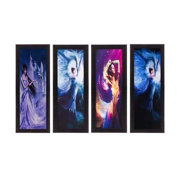 Set Of 4 Dancing Angels Satin Matt Texture UV Art Painting 1