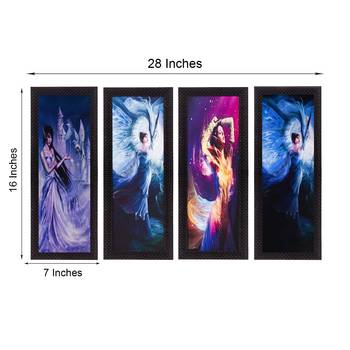 Set Of 4 Dancing Angels Satin Matt Texture UV Art Painting 3