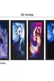 Set Of 4 Dancing Angels Satin Matt Texture UV Art Painting