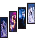 Set Of 4 Dancing Angels Satin Matt Texture UV Art Painting