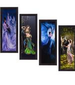 Set Of 4 Dancing Angels Satin Matt Texture UV Art Painting