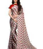 Multicolor printed georgette saree with blouse