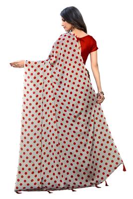 Multicolor printed georgette saree with blouse 2