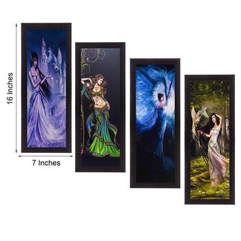 Set Of 4 Dancing Angels Satin Matt Texture UV Art Painting 3