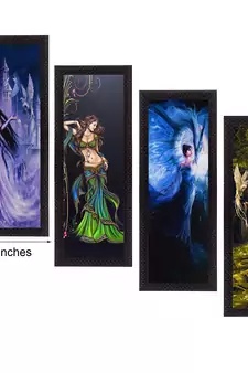 Set Of 4 Dancing Angels Satin Matt Texture UV Art Painting