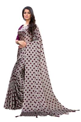 Multicolor printed georgette saree with blouse 3
