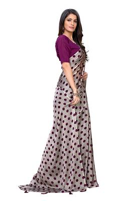 Multicolor printed georgette saree with blouse 4
