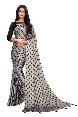 Multicolor printed georgette saree with blouse 1