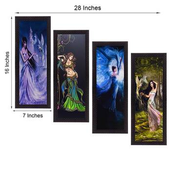 Set Of 4 Dancing Angels Satin Matt Texture UV Art Painting 4
