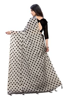 Multicolor printed georgette saree with blouse 2