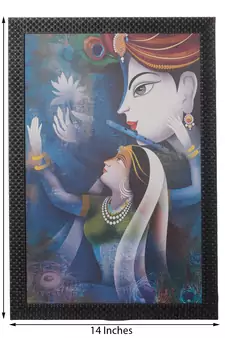 Radha Krishna Satin Matt Texture UV Art Painting