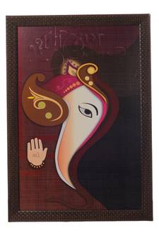 Blessing Lord Ganesha Satin Matt Texture UV Art Painting