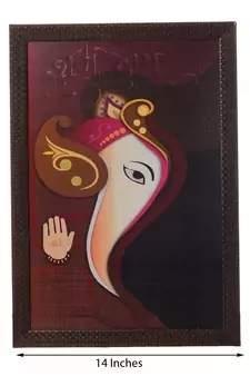 Blessing Lord Ganesha Satin Matt Texture UV Art Painting