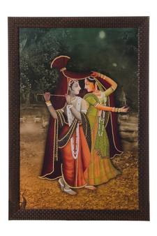Radha Krishna Satin Matt Texture UV Art Painting