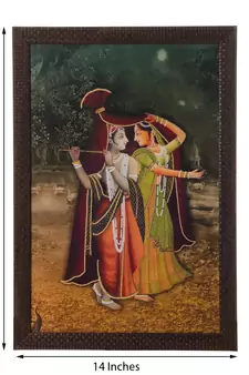 Radha Krishna Satin Matt Texture UV Art Painting