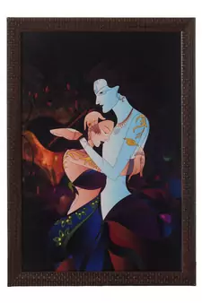 Radha Krishna Love Moments Satin Matt Texture UV Art Painting