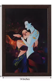 Radha Krishna Love Moments Satin Matt Texture UV Art Painting