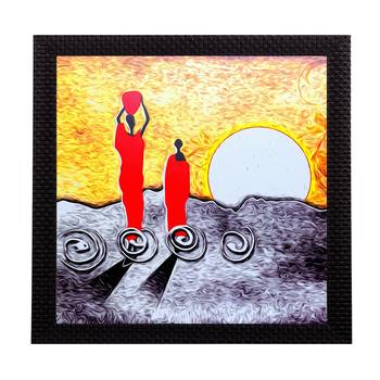 Abstact Village Life Pose Satin Matt Texture UV Art Painting 1