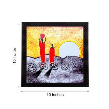Abstact Village Life Pose Satin Matt Texture UV Art Painting 2
