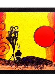 Absract Sun Scenic Satin Matt Texture UV Art Painting