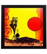 Absract Sun Scenic Satin Matt Texture UV Art Painting