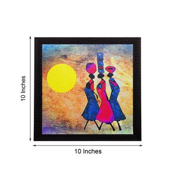 Abstract Village Women Satin Matt Texture UV Art Painting 2