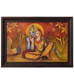 Radha Krishna Satin Matt Texture UV Art Painting