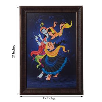 Dancing Radha Krishna Satin Matt Texture UV Art Painting 2