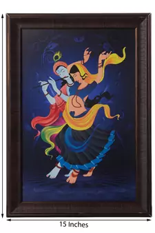 Dancing Radha Krishna Satin Matt Texture UV Art Painting