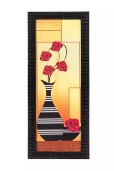 Abstact Striped Vase Satin Matt Texture UV Art Painting