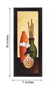 Abstract Vase With Stick Satin Matt Texture UV Art Painting