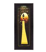 Abstract Yellow Figurine Satin Matt Texture UV Art Painting