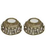 R Sanskruti Handmade Decorative Antique Candles Holder for Home Office Puja Articles Diya Set (Pack of 2)