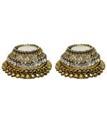 R Sanskruti Handmade Decorative Antique Candles Holder for Home Office Puja Articles Diya Set (Pack of 2)
