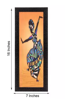Abstract Dancing Woman Figurine Satin Matt Texture UV Art Painting