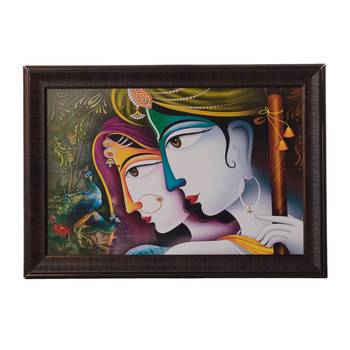 Radha Krishna Satin Matt Texture UV Art Painting 1