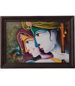 Radha Krishna Satin Matt Texture UV Art Painting