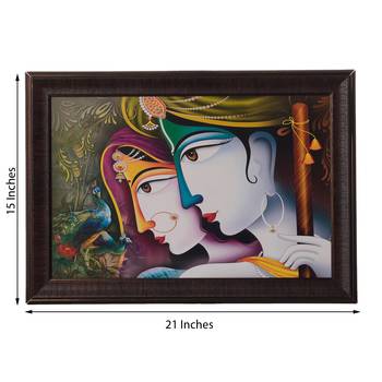 Radha Krishna Satin Matt Texture UV Art Painting 3