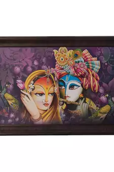 Radha Krishna Satin Matt Texture UV Art Painting