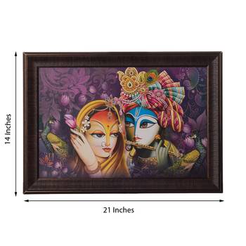 Radha Krishna Satin Matt Texture UV Art Painting 3