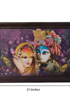 Radha Krishna Satin Matt Texture UV Art Painting