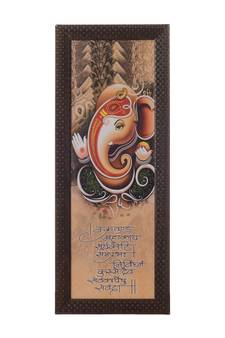 Lord Ganesha Satin Matt Texture UV Art Painting