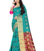 Green zari
 silk saree with blouse